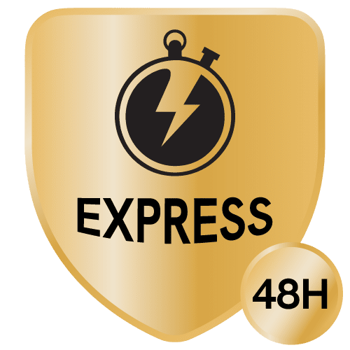 Badge Express 48H avec logo KIPFUL
